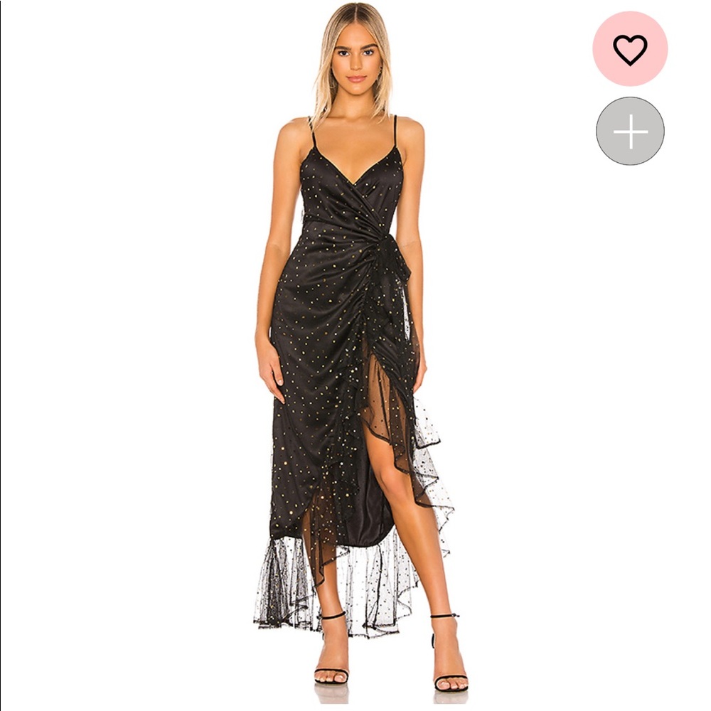 Privacy please Aria Maxi Dress in Black & Gold